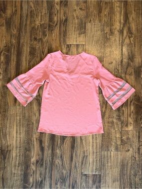 Vintage Pink Reversible Bell-Sleeve Blouse